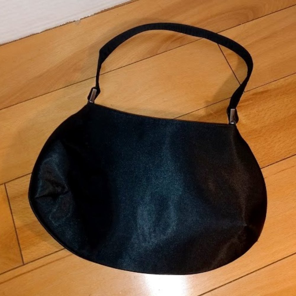 Metaphor: Black single strap evening bag